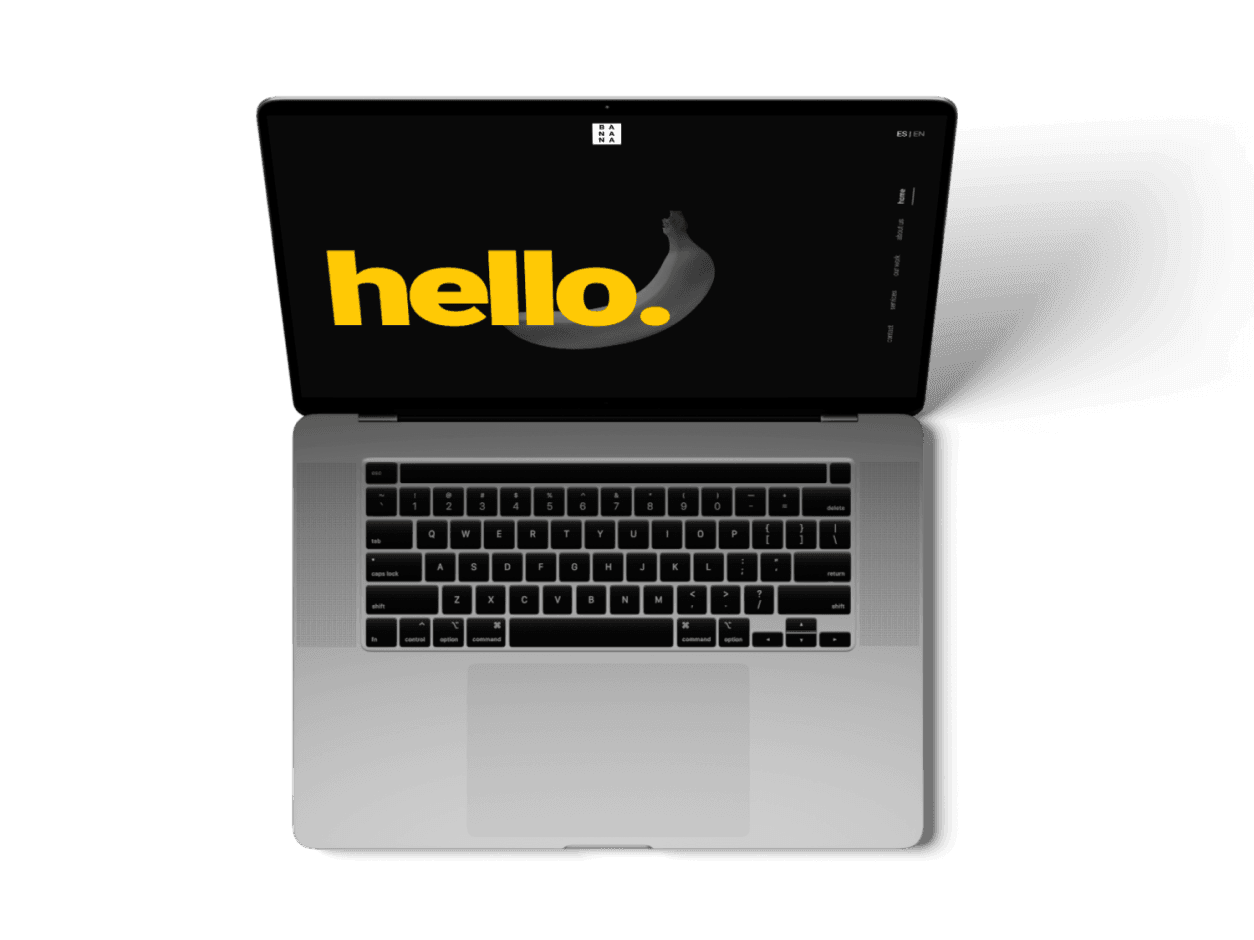 Macbook with hero image with a banana